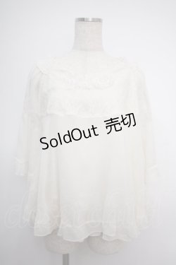 画像1: axes femme / フラワーレース半袖シフォントップス M 生成り Y-25-02-27-067-AX-TO-SZ-ZY
