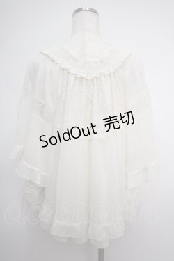 画像2: axes femme / フラワーレース半袖シフォントップス M 生成り Y-25-02-27-067-AX-TO-SZ-ZY
