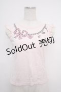 Emily Temple cute / ネックレスプリントTシャツ  ピンク Y-25-02-27-068-ET-TO-SZ-ZY