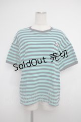 Candy Stripper / ボーダーTシャツ  ミント Y-25-02-27-071-PU-TO-SZ-ZY