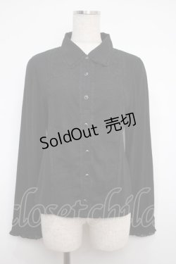 画像1: axes femme / 前レースブラウス風カットプルオーバー M 黒 Y-25-02-27-077-AX-TO-SZ-ZY