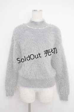 画像1: axes femme / パール付きフェザーニット  グレー Y-25-02-27-083-AX-TO-SZ-ZT108