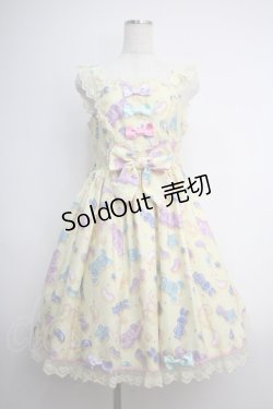 画像1: Angelic Pretty / Jelly Candy Toysハートジャンパースカート  イエロー Y-25-02-27-086-AP-OP-SZ-ZY