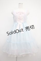 Angelic Pretty / Lovelyオーガンジージャンパースカート  サックス×ピンク Y-25-02-27-087-AP-OP-SZ-ZY