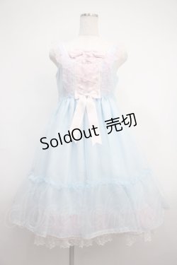 画像1: Angelic Pretty / Lovelyオーガンジージャンパースカート  サックス×ピンク Y-25-02-27-087-AP-OP-SZ-ZY