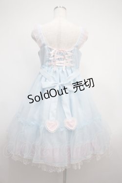 画像2: Angelic Pretty / Lovelyオーガンジージャンパースカート  サックス×ピンク Y-25-02-27-087-AP-OP-SZ-ZY