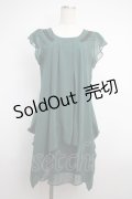 Rozen Kavalier / シフォン変形ノースリーブワンピース  グリーン Y-25-02-27-089-OO-OP-SZ-ZY
