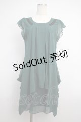 Rozen Kavalier / シフォン変形ノースリーブワンピース  グリーン Y-25-02-27-089-OO-OP-SZ-ZY