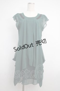 画像1: Rozen Kavalier / シフォン変形ノースリーブワンピース  グリーン Y-25-02-27-089-OO-OP-SZ-ZY