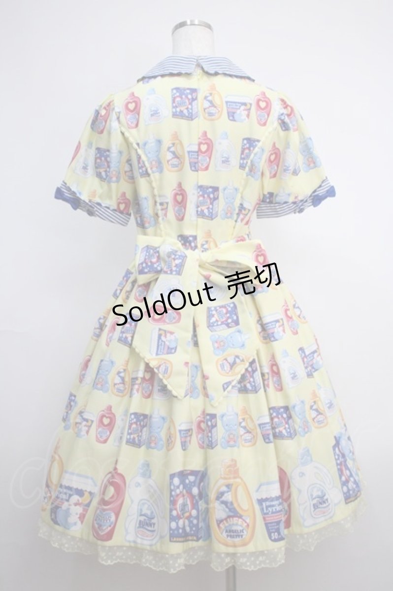 画像2: Angelic Pretty / Sunny Smile Laundryワンピース  イエロー Y-25-02-27-091-AP-OP-SZ-ZY (2)