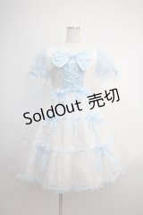Angelic Pretty / Puffギンガムワンピース  シロ×サックス Y-25-02-27-092-AP-OP-SZ-ZY
