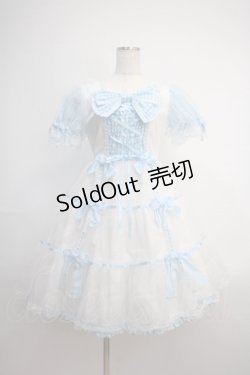 画像1: Angelic Pretty / Puffギンガムワンピース  シロ×サックス Y-25-02-27-092-AP-OP-SZ-ZY