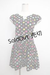 MILK / マーブルドットワンピース  ブラックベースパウダーブルー Y-25-02-27-104-ML-OP-SZ-ZY