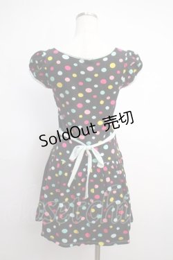 画像2: MILK / マーブルドットワンピース  ブラックベースパウダーブルー Y-25-02-27-104-ML-OP-SZ-ZY