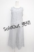 axes femme / ストライプ刺繍入りセットアップ M 青 Y-25-02-27-105-AX-OP-SZ-ZY