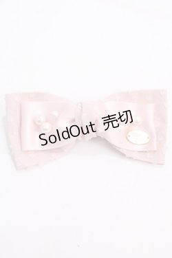 画像1: Leur Getter / パール付シフォンリボンバレッタ  ピンク Y-25-02-27-011-LU-ZA-SZ-ZT422-F003