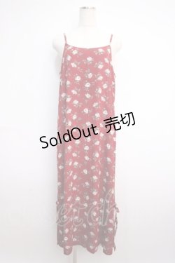 画像1: axes femme / ローズptキャミワンピース M ワイン Y-25-02-27-106-AX-OP-SZ-ZI