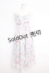 axes femme / フローラルワンピース  サックス Y-25-02-27-110-AX-OP-SZ-ZI