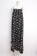 axes femme / ローズptキャミワンピース M 黒 Y-25-02-27-112-AX-OP-SZ-ZI