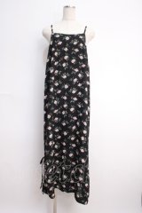axes femme / ローズptキャミワンピース M 黒 Y-25-02-27-112-AX-OP-SZ-ZI