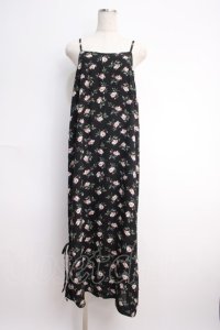 axes femme / ローズptキャミワンピース M 黒 Y-25-02-27-112-AX-OP-SZ-ZI