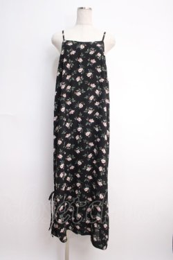 画像1: axes femme / ローズptキャミワンピース M 黒 Y-25-02-27-112-AX-OP-SZ-ZI