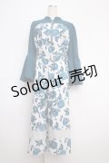 axes femme / バルーンスリーブフラワーワンピース  グリーン Y-25-02-27-126-AX-OP-SZ-ZY