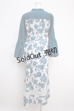 画像2: axes femme / バルーンスリーブフラワーワンピース  グリーン Y-25-02-27-126-AX-OP-SZ-ZY