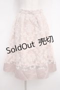 axes femme / オーナメント柄タックスカート M 淡ピンク Y-25-02-27-134-AX-SK-SZ-ZY