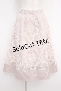 axes femme / オーナメント柄タックスカート M 淡ピンク Y-25-02-27-134-AX-SK-SZ-ZY