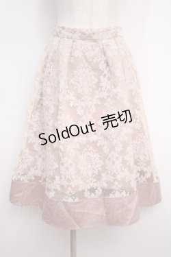 画像1: axes femme / オーナメント柄タックスカート M 淡ピンク Y-25-02-27-134-AX-SK-SZ-ZY