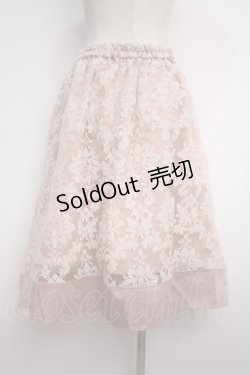 画像2: axes femme / オーナメント柄タックスカート M 淡ピンク Y-25-02-27-134-AX-SK-SZ-ZY