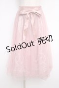 axes femme POETIQUE / リボン付レース×チュールスカート M ピンク Y-25-02-27-139-AX-SK-SZ-ZY