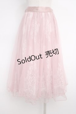 画像2: axes femme POETIQUE / リボン付レース×チュールスカート M ピンク Y-25-02-27-139-AX-SK-SZ-ZY