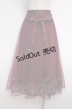 画像2: axes femme POETIQUE / パールデザインチュールスカート M ワイン Y-25-02-27-148-AX-SK-SZ-ZY
