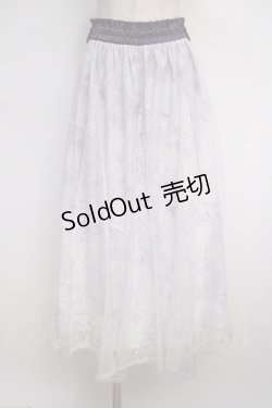 画像1: axes femme / 線画花柄レイヤードスカート F ラベンダー Y-25-02-27-154-AX-SK-SZ-ZS