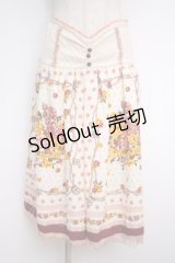 axes femme / 花柄スカート M 生成り Y-25-02-27-156-AX-SK-SZ-ZS