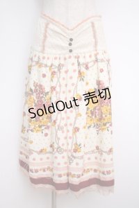 axes femme / 花柄スカート M 生成り Y-25-02-27-156-AX-SK-SZ-ZS