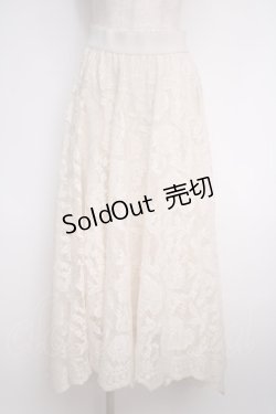 画像1: axes femme / レースサーキュラースカート  キナリ Y-25-02-27-161-AX-SK-SZ-ZY