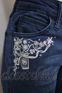 画像3: axes femme / 香水×バラ刺繍デニムパギンス M インディゴ Y-25-02-27-167-AX-PA-SZ-OS