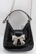 axes femme / リボンモチーフミニショルダー  黒 Y-25-02-27-028-AX-BG-AS-ZY