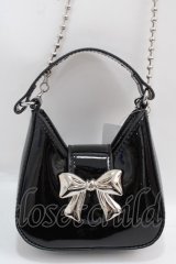 axes femme / リボンモチーフミニショルダー  黒 Y-25-02-27-028-AX-BG-AS-ZY