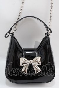 axes femme / リボンモチーフミニショルダー  黒 Y-25-02-27-028-AX-BG-AS-ZY