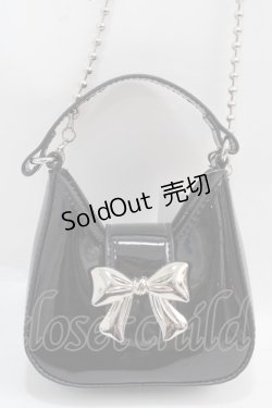 画像1: axes femme / リボンモチーフミニショルダー  黒 Y-25-02-27-028-AX-BG-AS-ZT-K020