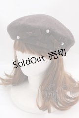 m petit by misako / ベレー帽 57.5cm 中茶 Y-25-02-27-034-LO-AC-SZ-ZT