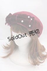 m petit by misako / AMリボンBベレー 57.5cm 濃赤 Y-25-02-27-035-LO-AC-SZ-ZT