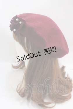 画像2: m petit by misako / AMリボンBベレー 57.5cm 濃赤 Y-25-02-27-035-LO-AC-SZ-ZT