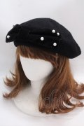 m petit by misako / AMリボンBベレー 57.5cm 中黒 Y-25-02-27-036-LO-AC-SZ-ZT421