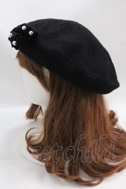 画像2: m petit by misako / AMリボンBベレー 57.5cm 中黒 Y-25-02-27-036-LO-AC-SZ-ZT421