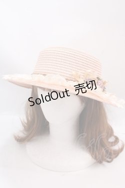 画像1: axes femme / 巻きバラレースカンカン帽 57.5cm アワピンク Y-25-02-27-039-AX-AC-SZ-ZT-K004